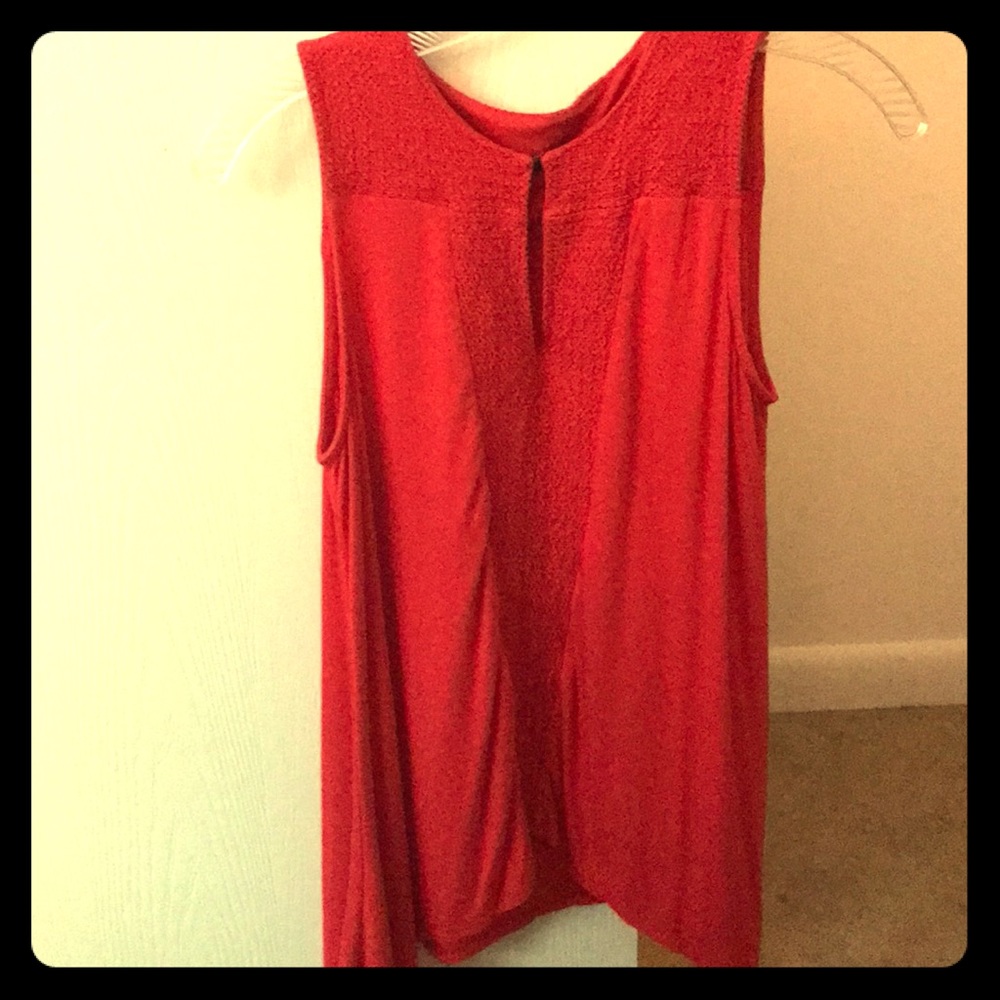 Red flowy top